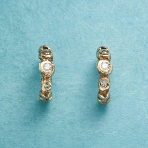 Triple Diamond Hoop Earrings